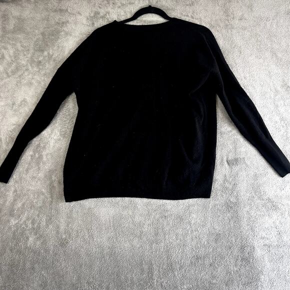 J Crew Women's XS Black 100% Cashmere V-neck Sweater Old Money - Picture 5 of 9